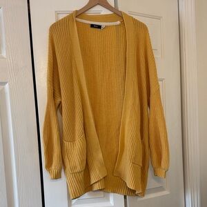 BDG Mustard Open-Front Cardigan